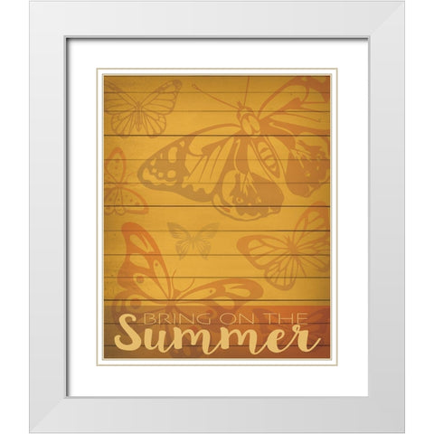 Welcome Summer Flag 4 White Modern Wood Framed Art Print with Double Matting by Hogan, Melody