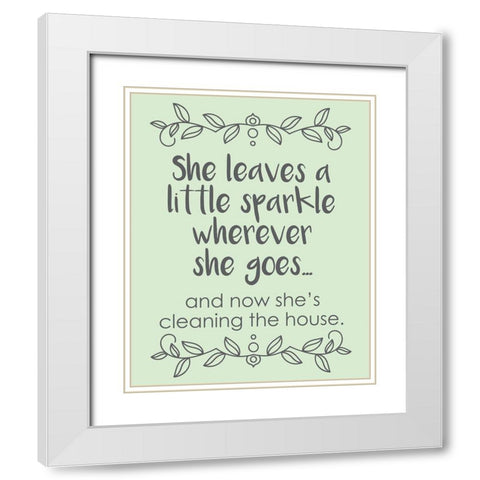 She Leaves White Modern Wood Framed Art Print with Double Matting by Hogan, Melody