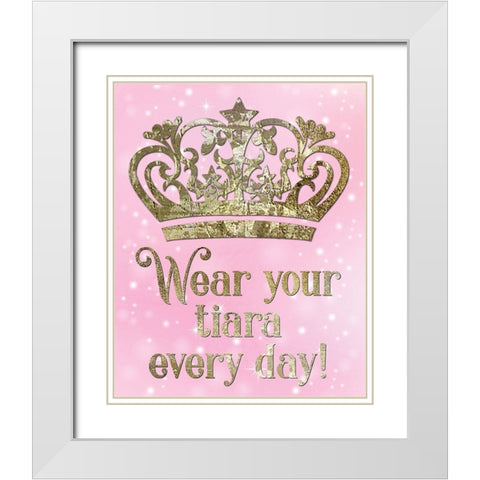 Princess Sparkle 3 White Modern Wood Framed Art Print with Double Matting by Hogan, Melody