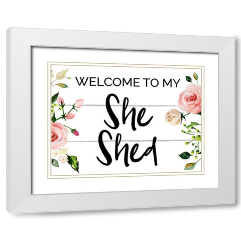 She Shet 1 White Modern Wood Framed Art Print with Double Matting by Hogan, Melody