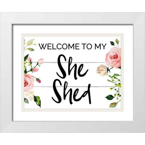 She Shet 1 White Modern Wood Framed Art Print with Double Matting by Hogan, Melody