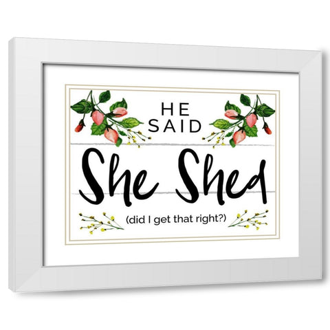 She Shet 2 White Modern Wood Framed Art Print with Double Matting by Hogan, Melody
