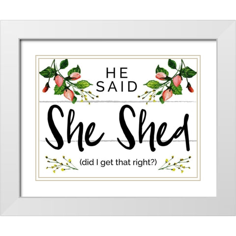She Shet 2 White Modern Wood Framed Art Print with Double Matting by Hogan, Melody