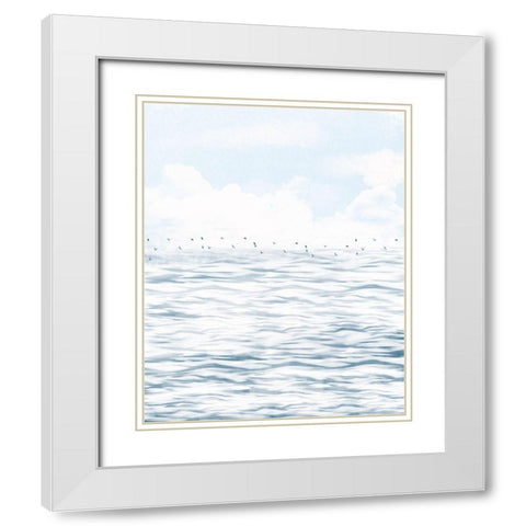 Silvery Morning Rectangle White Modern Wood Framed Art Print with Double Matting by Hogan, Melody