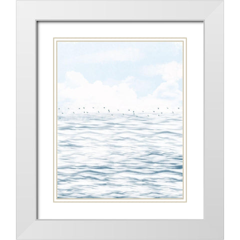 Silvery Morning Rectangle White Modern Wood Framed Art Print with Double Matting by Hogan, Melody