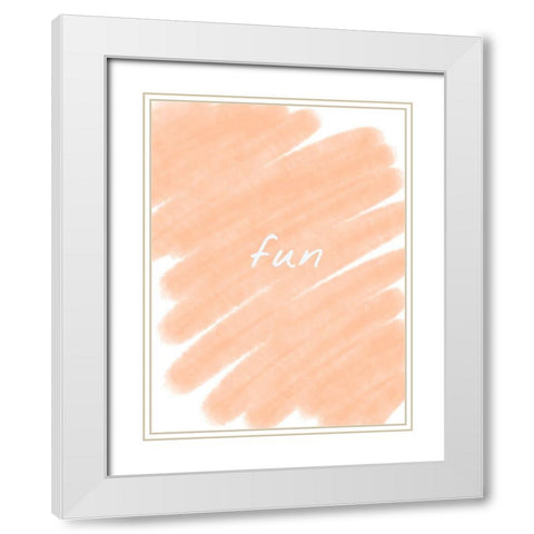 Paint Peach White Modern Wood Framed Art Print with Double Matting by Hogan, Melody