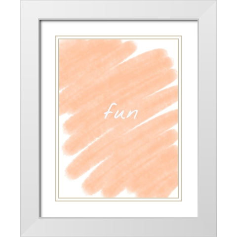 Paint Peach White Modern Wood Framed Art Print with Double Matting by Hogan, Melody