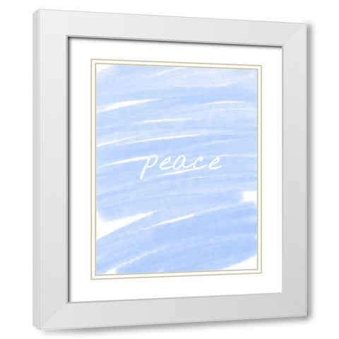 Peace Paint Blue White Modern Wood Framed Art Print with Double Matting by Hogan, Melody