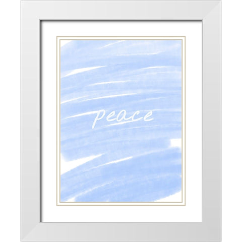 Peace Paint Blue White Modern Wood Framed Art Print with Double Matting by Hogan, Melody