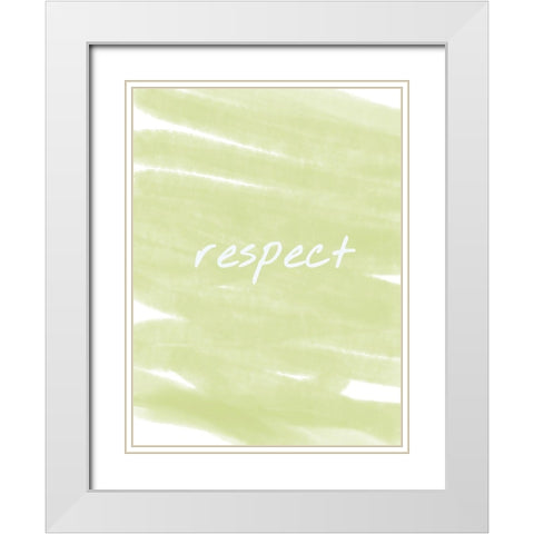 Respect Paint Lime White Modern Wood Framed Art Print with Double Matting by Hogan, Melody