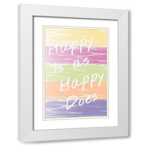 Happy Brush White Modern Wood Framed Art Print with Double Matting by Hogan, Melody