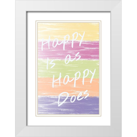 Happy Brush White Modern Wood Framed Art Print with Double Matting by Hogan, Melody
