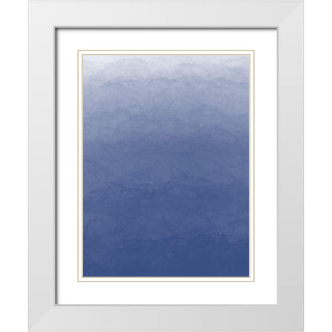 OmbrÃ© Blue Fresco 1 White Modern Wood Framed Art Print with Double Matting by Hogan, Melody