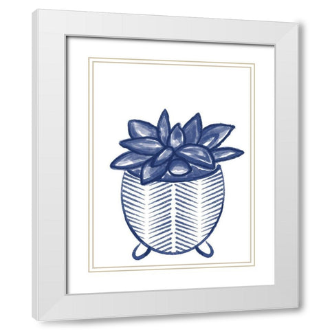 Succulent 1 White Modern Wood Framed Art Print with Double Matting by Hogan, Melody