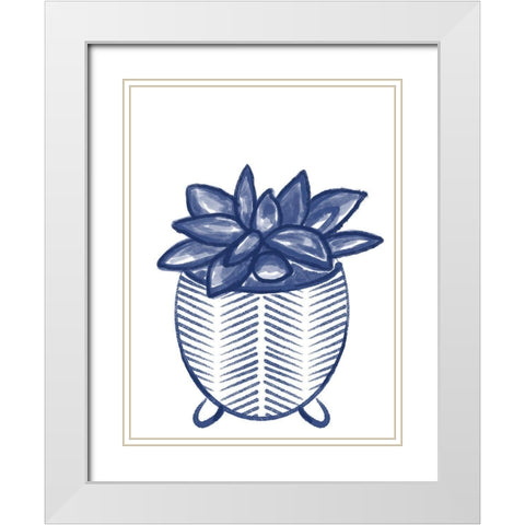 Succulent 1 White Modern Wood Framed Art Print with Double Matting by Hogan, Melody