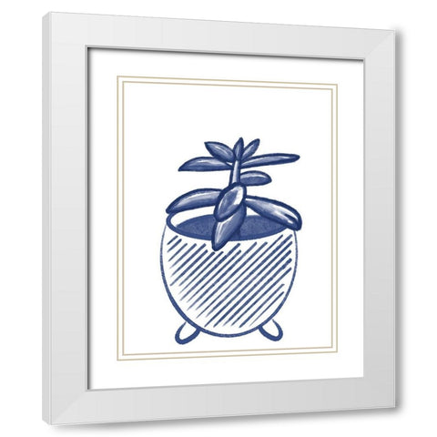 Succulent 3 White Modern Wood Framed Art Print with Double Matting by Hogan, Melody