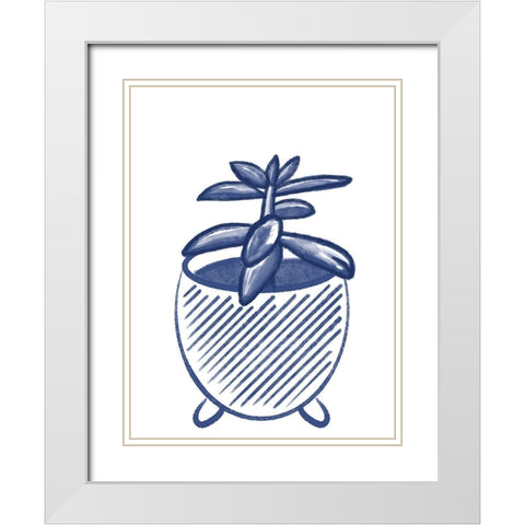 Succulent 3 White Modern Wood Framed Art Print with Double Matting by Hogan, Melody