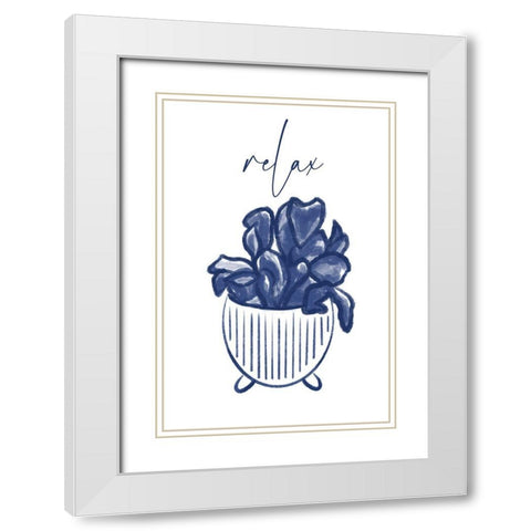 Relax 1 White Modern Wood Framed Art Print with Double Matting by Hogan, Melody