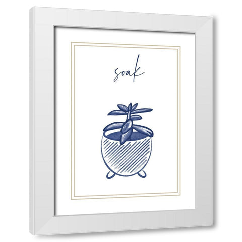 Soak 2 White Modern Wood Framed Art Print with Double Matting by Hogan, Melody