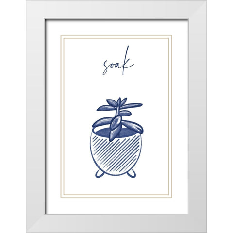 Soak 2 White Modern Wood Framed Art Print with Double Matting by Hogan, Melody