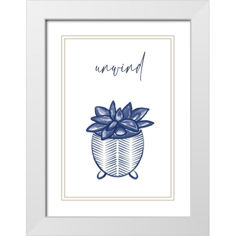 Unwind 3 White Modern Wood Framed Art Print with Double Matting by Hogan, Melody