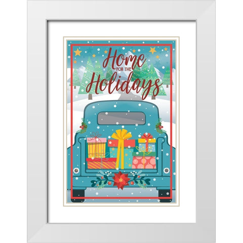 Christmas Gifts 1 White Modern Wood Framed Art Print with Double Matting by Hogan, Melody