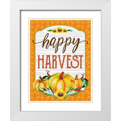 Happy Harvest White Modern Wood Framed Art Print with Double Matting by Hogan, Melody