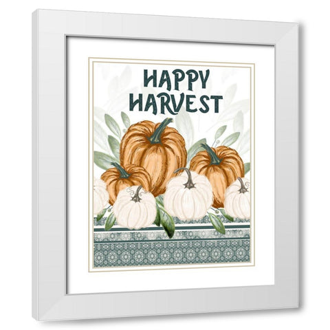 Happy Harvest White Modern Wood Framed Art Print with Double Matting by Hogan, Melody
