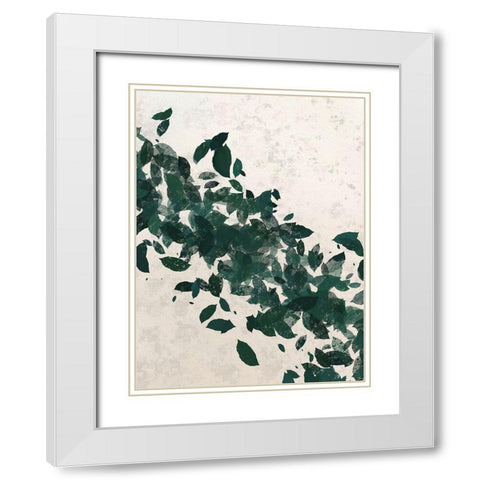 Green Leaf 2 White Modern Wood Framed Art Print with Double Matting by Hogan, Melody