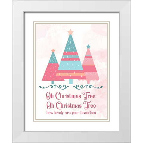 Candy Xmas Trees 2 White Modern Wood Framed Art Print with Double Matting by Hogan, Melody