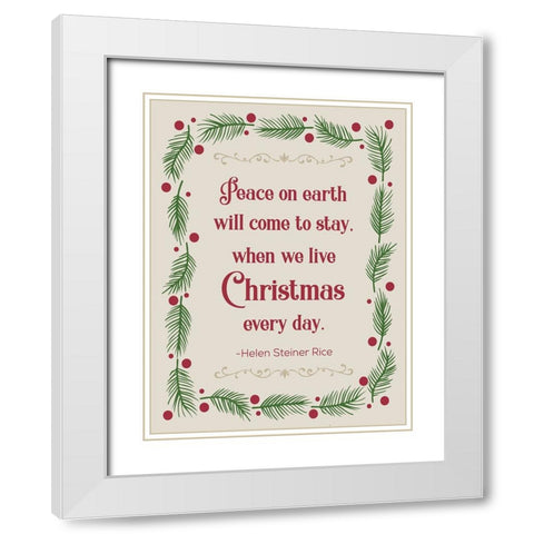 Pine Xmas 2 White Modern Wood Framed Art Print with Double Matting by Hogan, Melody