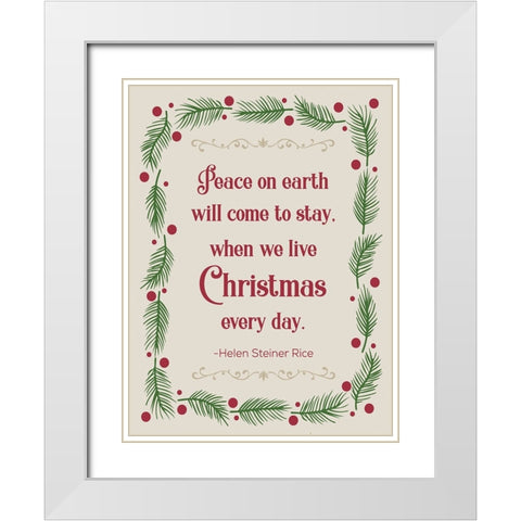 Pine Xmas 2 White Modern Wood Framed Art Print with Double Matting by Hogan, Melody