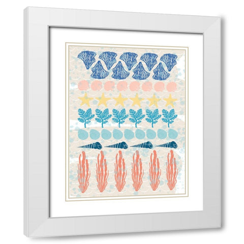 Ocean Pattern White Modern Wood Framed Art Print with Double Matting by Hogan, Melody