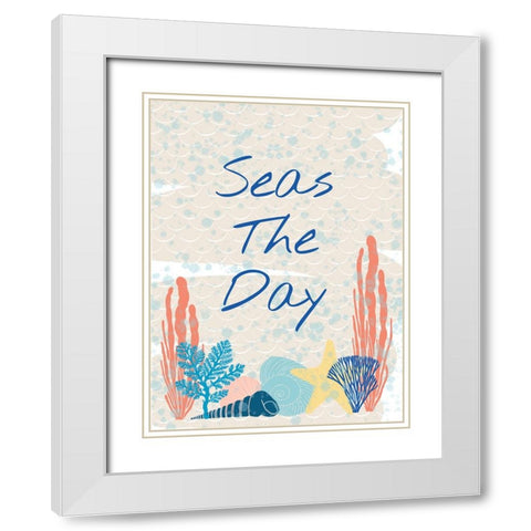 Seas The Day White Modern Wood Framed Art Print with Double Matting by Hogan, Melody