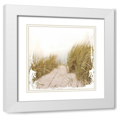Beach Entry White Modern Wood Framed Art Print with Double Matting by Hogan, Melody