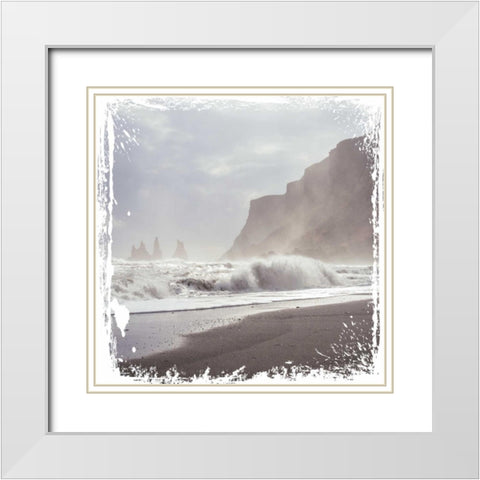 Entering Waves White Modern Wood Framed Art Print with Double Matting by Hogan, Melody