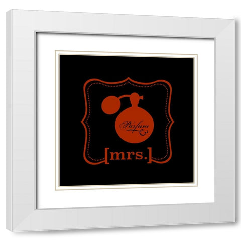 Mrs Perfume White Modern Wood Framed Art Print with Double Matting by Hogan, Melody