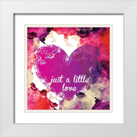 Watercolor Love 2 White Modern Wood Framed Art Print with Double Matting by Hogan, Melody