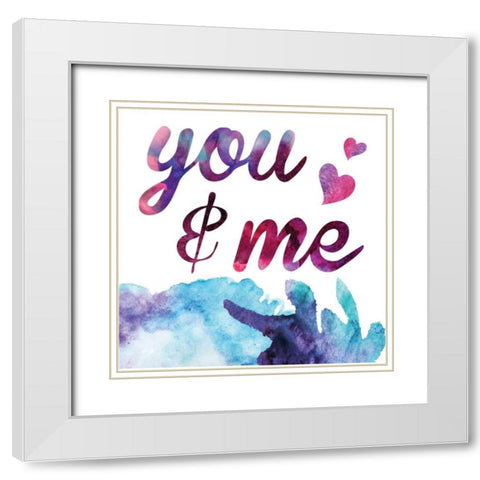 Watercolor Love 4 White Modern Wood Framed Art Print with Double Matting by Hogan, Melody