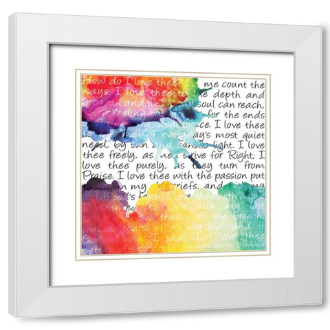 Watercolor Love 6 White Modern Wood Framed Art Print with Double Matting by Hogan, Melody