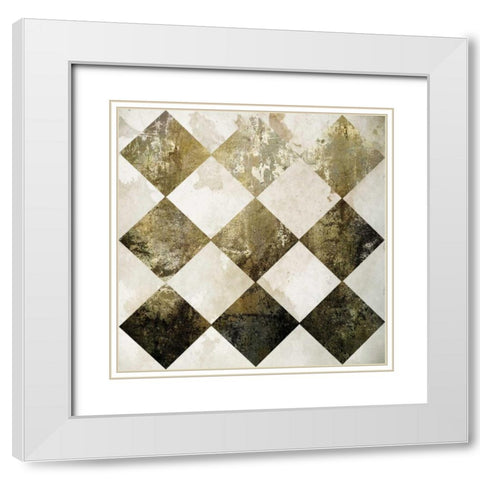 Gold Sparkle White Modern Wood Framed Art Print with Double Matting by Hogan, Melody