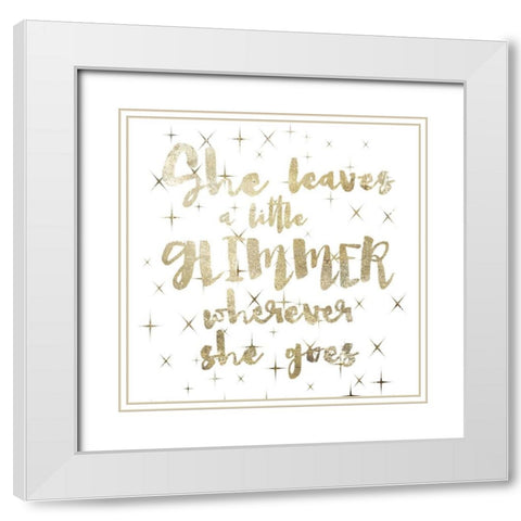 Glimmer Pair 2 White Modern Wood Framed Art Print with Double Matting by Hogan, Melody