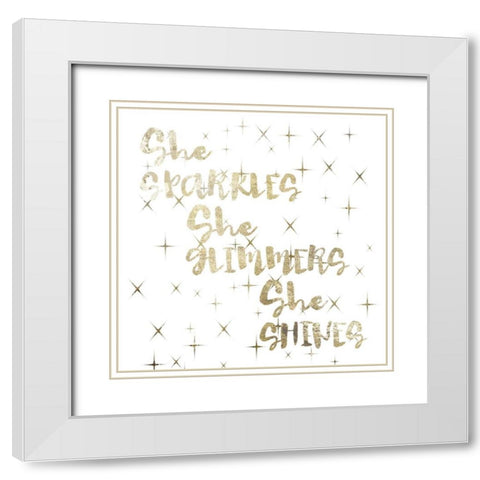 Glimmer Pair 1 White Modern Wood Framed Art Print with Double Matting by Hogan, Melody