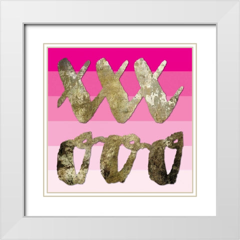 Sparkle Glam Pinks 3 White Modern Wood Framed Art Print with Double Matting by Hogan, Melody