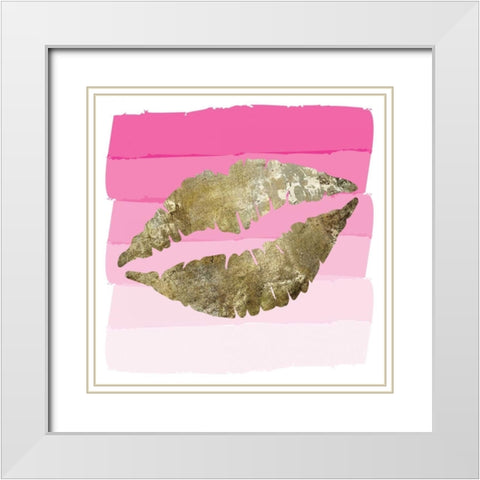 Sparkle Glam Pinks 4 White Modern Wood Framed Art Print with Double Matting by Hogan, Melody