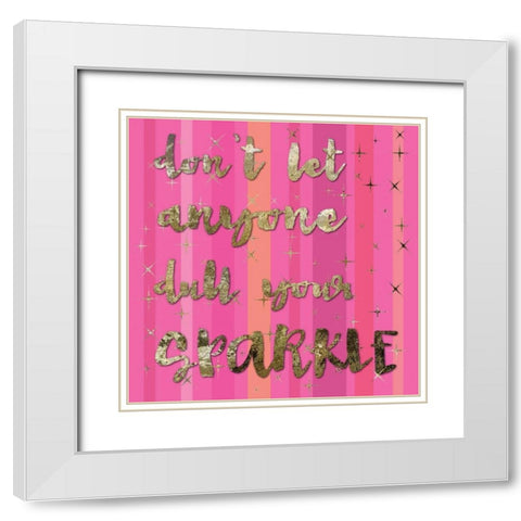 Sparkle Glam Pinks 2 White Modern Wood Framed Art Print with Double Matting by Hogan, Melody
