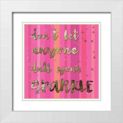 Sparkle Glam Pinks 2 White Modern Wood Framed Art Print with Double Matting by Hogan, Melody