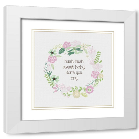Baby Hush 2 Texture White Modern Wood Framed Art Print with Double Matting by Hogan, Melody
