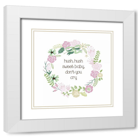 Baby Hush 1 White Modern Wood Framed Art Print with Double Matting by Hogan, Melody