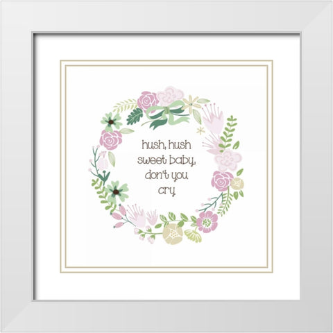 Baby Hush 1 White Modern Wood Framed Art Print with Double Matting by Hogan, Melody